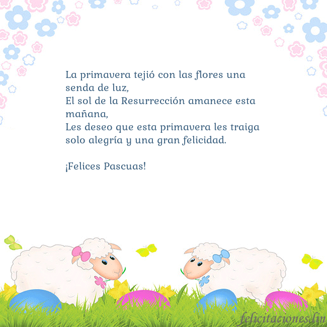 Tarjetas electrónicas de Pascua 10 La primavera tejió con las flores una senda de luz Tarjetas electrónicas de Pascua 10