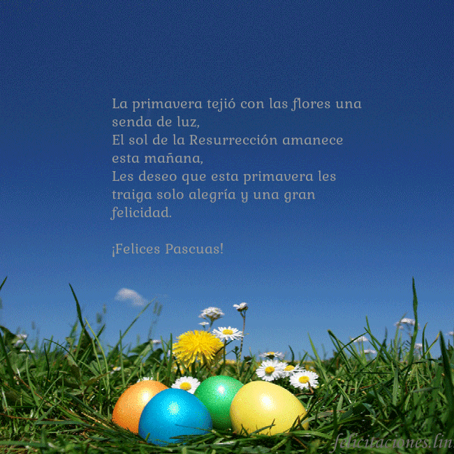 Tarjetas electrónicas de Pascua 12 La primavera tejió con las flores una senda de luz Tarjetas electrónicas de Pascua 12