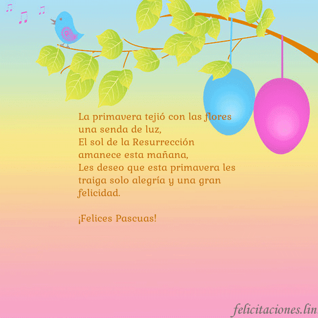 Tarjetas electrónicas de Pascua 14 La primavera tejió con las flores una senda de luz Tarjetas electrónicas de Pascua 14