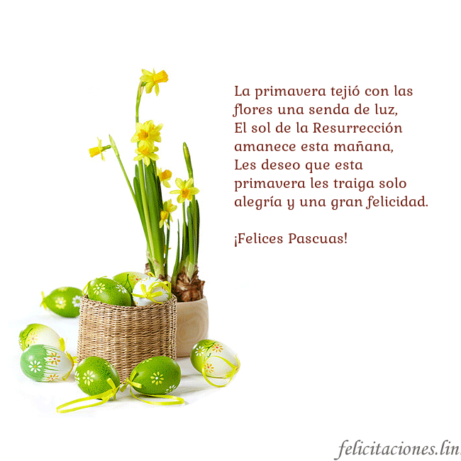 Tarjetas electrónicas de Pascua 2021 La primavera tejió con las flores una senda de luz Tarjetas electrónicas de Pascua 2021