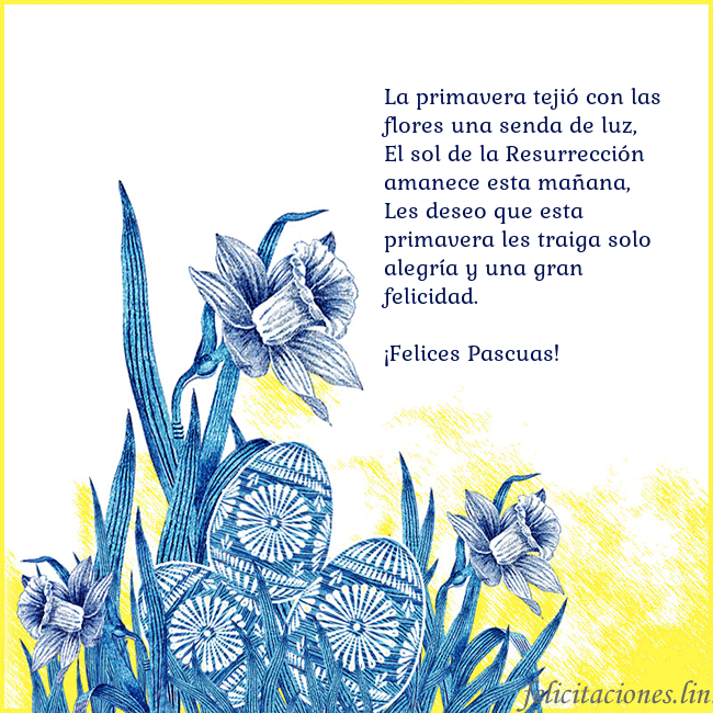 Tarjetas electrónicas de Pascua 16 La primavera tejió con las flores una senda de luz Tarjetas electrónicas de Pascua 16