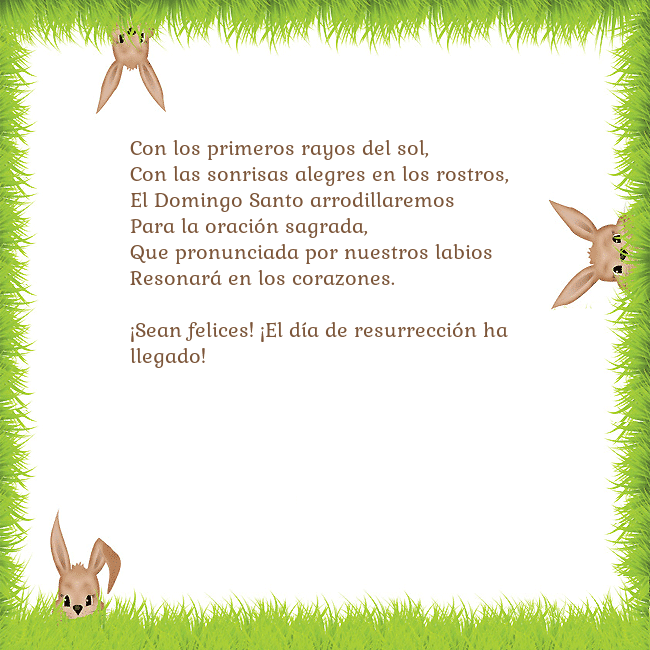 Tarjetas electrónicas de Pascua 7 Con los primeros rayos del sol,
Con las sonrisas a Tarjetas electrónicas de Pascua 7
