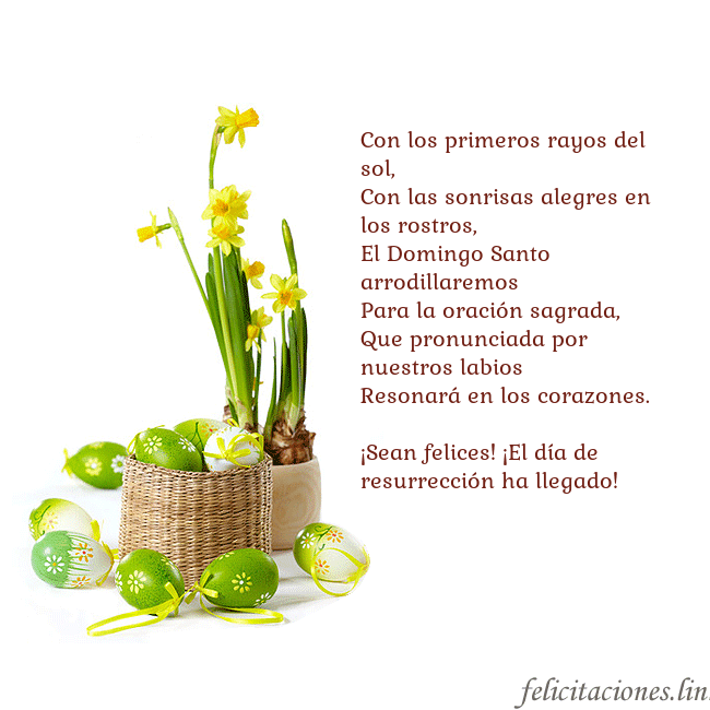 Tarjetas electrónicas de Pascua 2021 Con los primeros rayos del sol,
Con las sonrisas a Tarjetas electrónicas de Pascua 2021