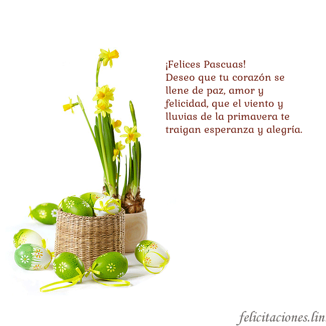 Tarjetas electrónicas de Pascua 2021 ¡Felices Pascuas!
Deseo que tu corazón se llene de Tarjetas electrónicas de Pascua 2021