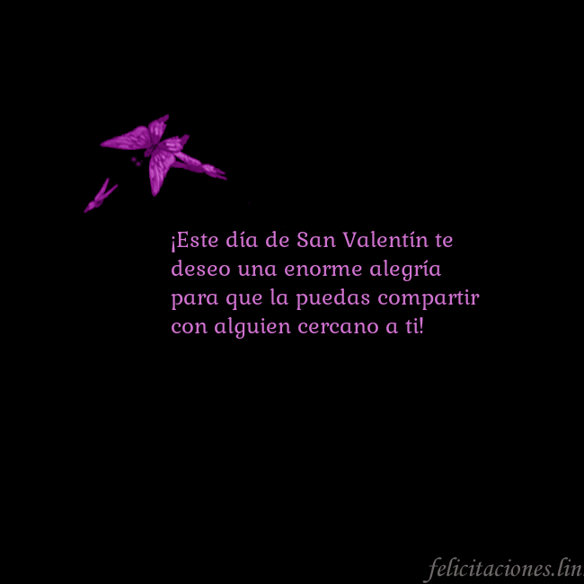 Tarjeta de cumpleaños con mariposas volando ¡Este día de San Valentín te deseo una enorme aleg Tarjeta de cumpleaños con mariposas volando