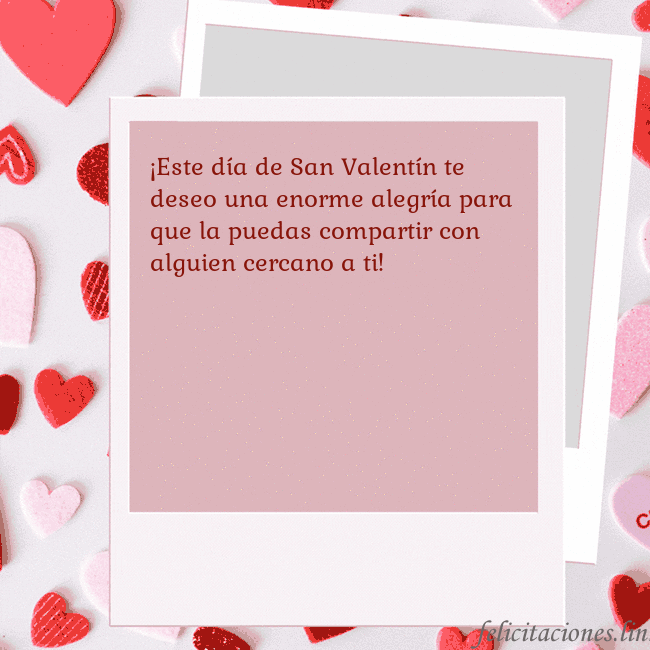 Tarjeta animada de San Valentín ¡Este día de San Valentín te deseo una enorme aleg Tarjeta animada de San Valentín
