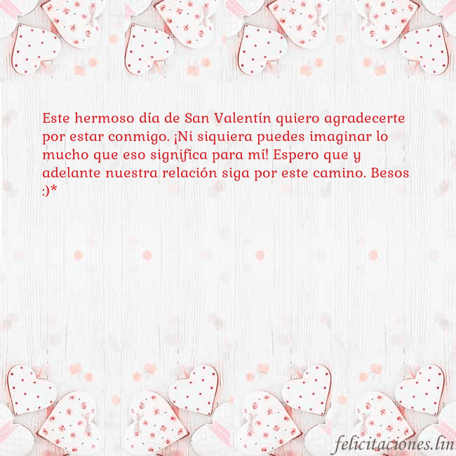 Tarjeta con corazones blancos Este hermoso día de San Valentín quiero agradecert Tarjeta con corazones blancos