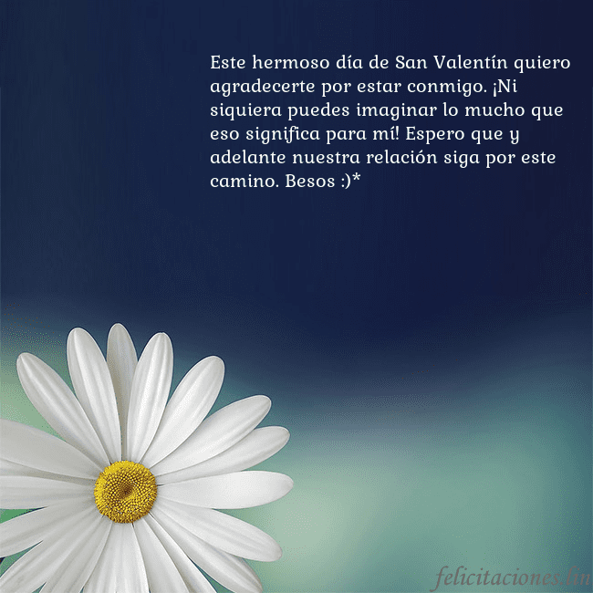 Postal con una gran margarita Este hermoso día de San Valentín quiero agradecert Postal con una gran margarita