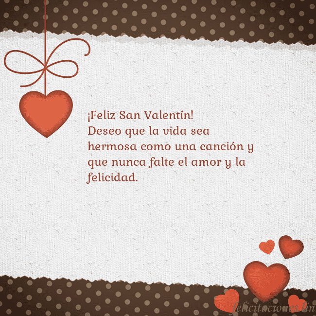 Tarjeta con corazones ¡Feliz San Valentín!
Deseo que la vida sea hermosa Tarjeta con corazones