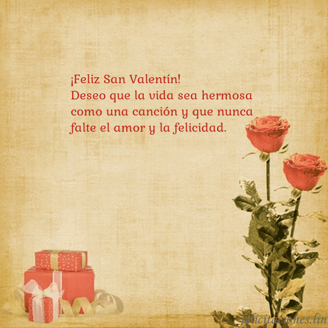 Tarjeta con rosas y regalos ¡Feliz San Valentín!
Deseo que la vida sea hermosa Tarjeta con rosas y regalos