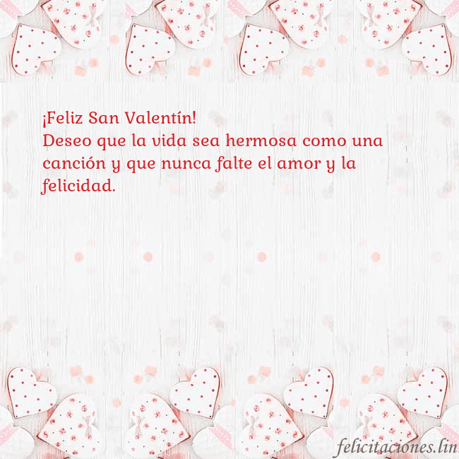 Tarjeta con corazones blancos ¡Feliz San Valentín!
Deseo que la vida sea hermosa Tarjeta con corazones blancos