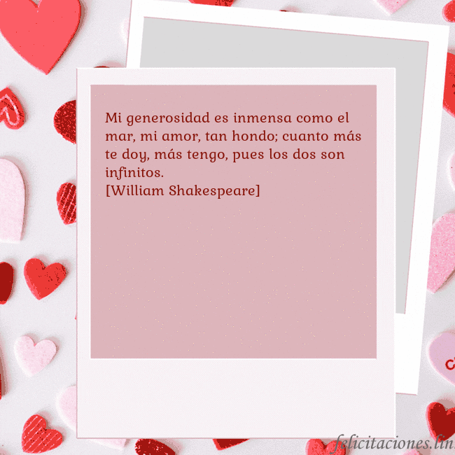Tarjeta animada de San Valentín Mi generosidad es inmensa como el mar, mi amor, ta Tarjeta animada de San Valentín
