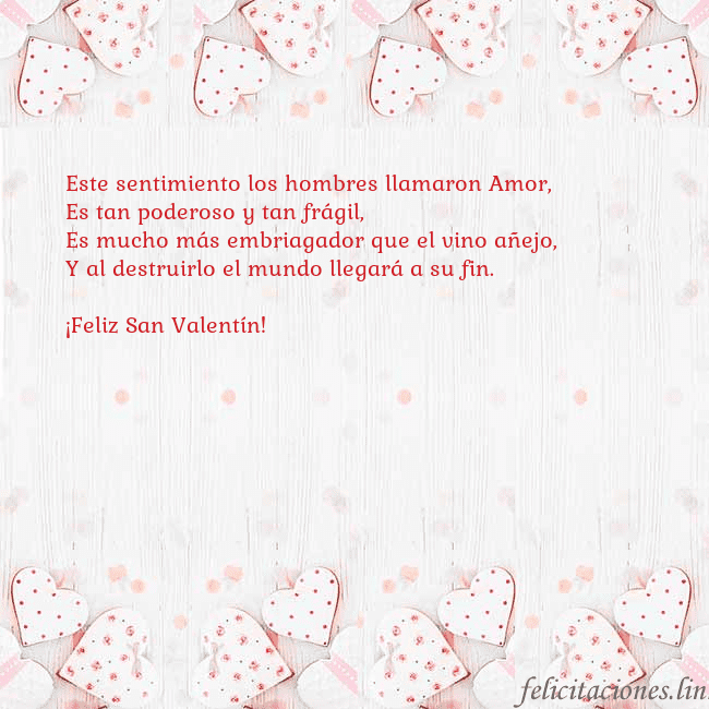 Tarjeta con corazones blancos Este sentimiento los hombres llamaron Amor,
Es tan Tarjeta con corazones blancos