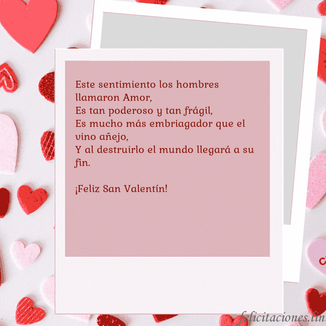 Tarjeta animada de San Valentín Este sentimiento los hombres llamaron Amor,
Es tan Tarjeta animada de San Valentín