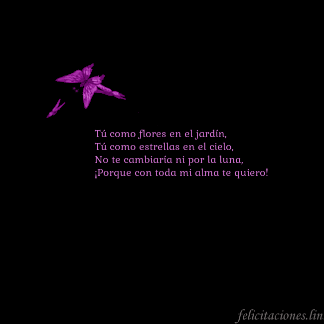 Tarjeta de cumpleaños con mariposas volando Tú como flores en el jardín,
Tú como estrellas en Tarjeta de cumpleaños con mariposas volando