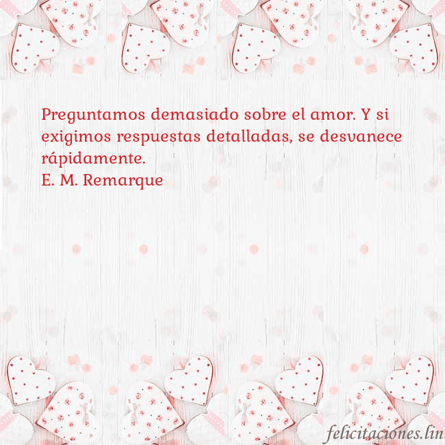 Tarjeta con corazones blancos Preguntamos demasiado sobre el amor. Y si exigimos Tarjeta con corazones blancos