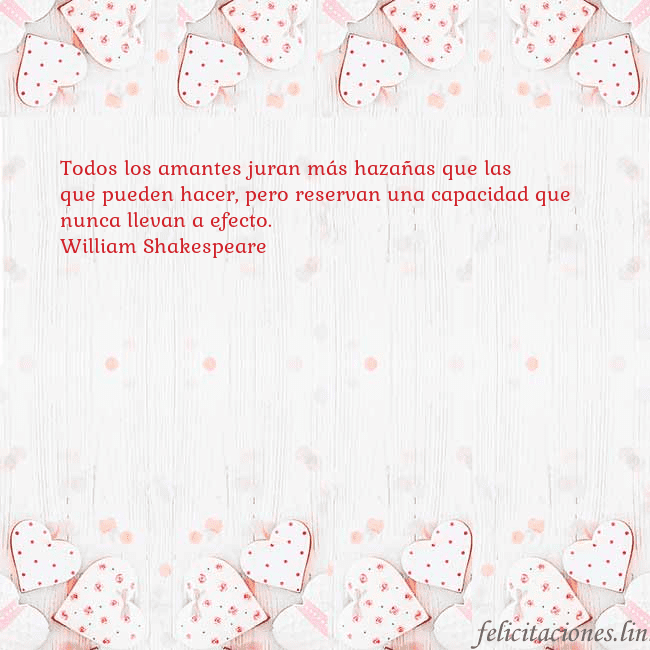 Tarjeta con corazones blancos Todos los amantes juran más hazañas que las
que pu Tarjeta con corazones blancos