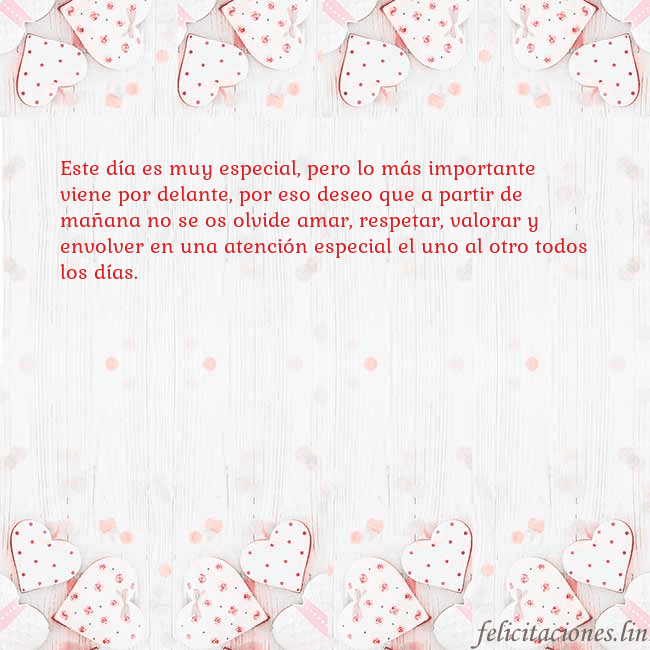 Tarjeta con corazones blancos Este día es muy especial, pero lo más importante v Tarjeta con corazones blancos