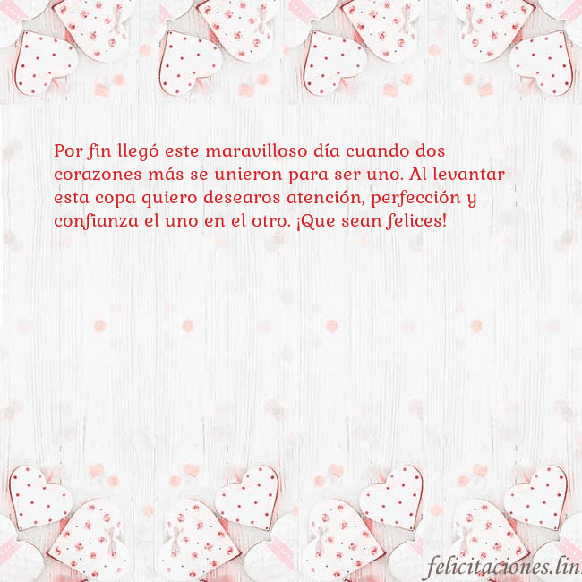 Tarjeta con corazones blancos Por fin llegó este maravilloso día cuando dos cora Tarjeta con corazones blancos