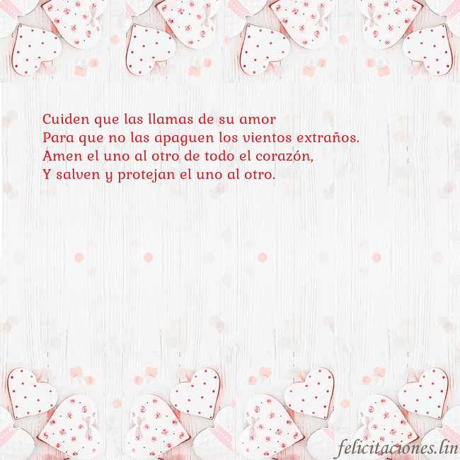 Tarjeta con corazones blancos Cuiden que las llamas de su amor
Para que no las a Tarjeta con corazones blancos