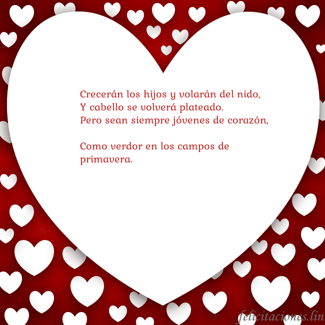 Tarjeta con un gran corazón Crecerán los hijos y volarán del nido,
Y cabello s Tarjeta con un gran corazón