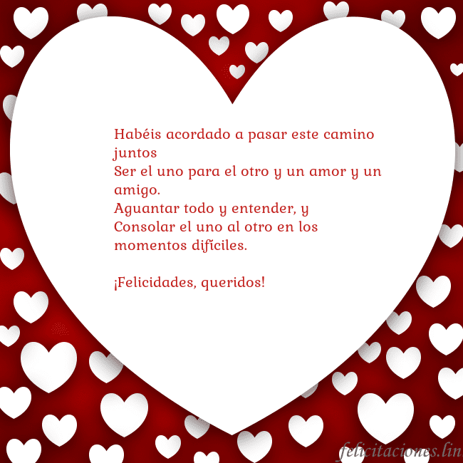 Tarjeta con un gran corazón Habéis acordado a pasar este camino juntos
Ser el Tarjeta con un gran corazón