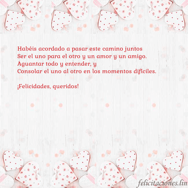 Tarjeta con corazones blancos Habéis acordado a pasar este camino juntos
Ser el Tarjeta con corazones blancos