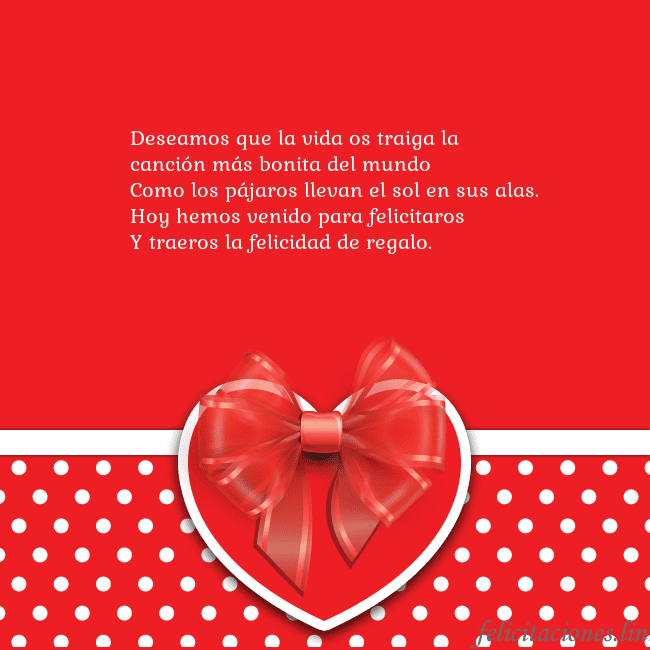 Tarjetas de San Valentín 2 Deseamos que la vida os traiga la canción más boni Tarjetas de San Valentín 2