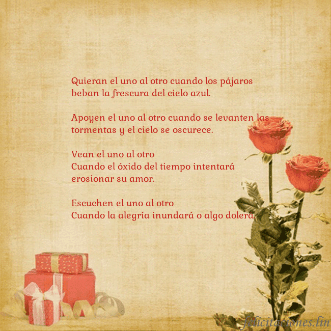 Tarjeta con rosas y regalos Quieran el uno al otro cuando los pájaros beban la Tarjeta con rosas y regalos