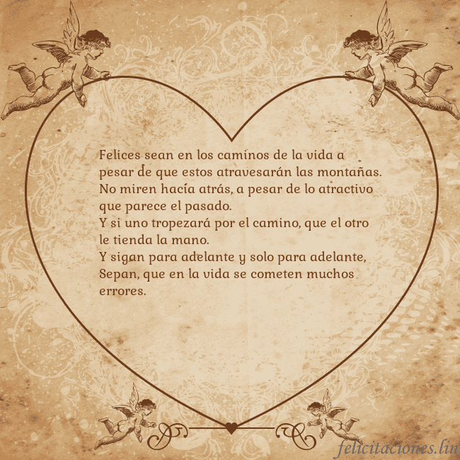 Tarjetas de San Valentín 8 Felices sean en los caminos de la vida a pesar de Tarjetas de San Valentín 8