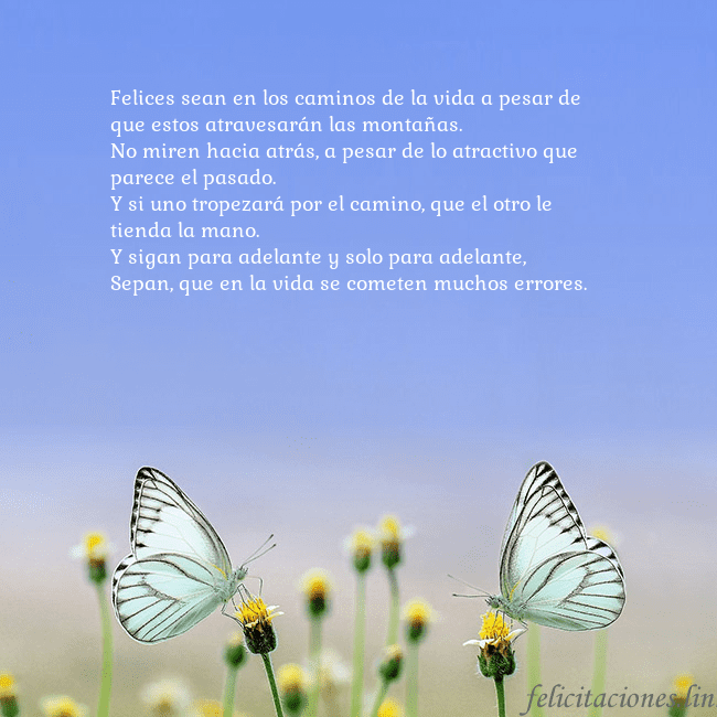Tarjeta de boda con dos mariposas Felices sean en los caminos de la vida a pesar de Tarjeta de boda con dos mariposas