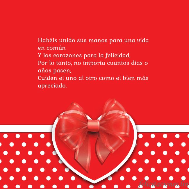Tarjetas de San Valentín 2 Habéis unido sus manos para una vida en común
Y lo Tarjetas de San Valentín 2