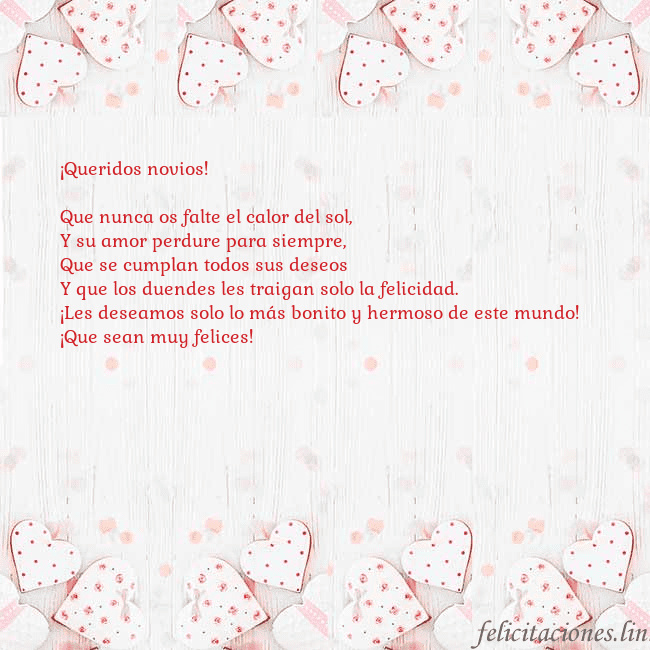 Tarjeta con corazones blancos
¡Queridos novios!
Que nunca os falte el calor de Tarjeta con corazones blancos
