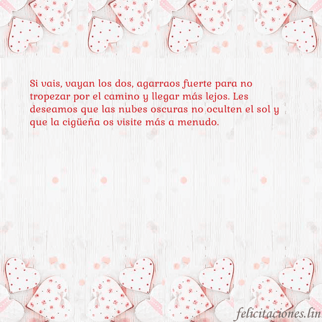 Tarjeta con corazones blancos Si vais, vayan los dos, agarraos fuerte para no tr Tarjeta con corazones blancos