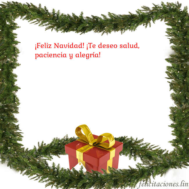 Tarjeta con ramas de abeto y regalo