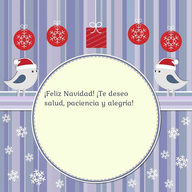Tarjeta con pájaros navideños