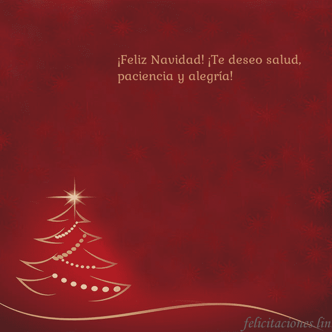 Tarjeta de Navidad roja con árbol de Navidad dorado