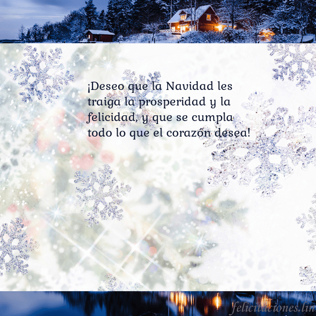 Tarjeta con copos de nieve y pueblo
