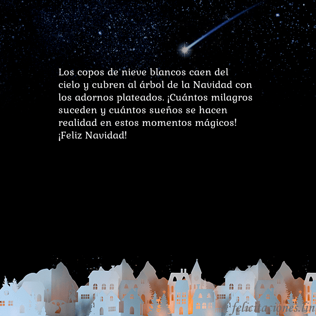 Tarjeta con un cometa Los copos de nieve blancos caen del cielo y cubren Tarjeta con un cometa