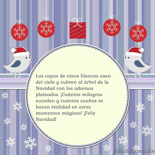 Tarjeta con pájaros navideños Los copos de nieve blancos caen del cielo y cubren Tarjeta con pájaros navideños