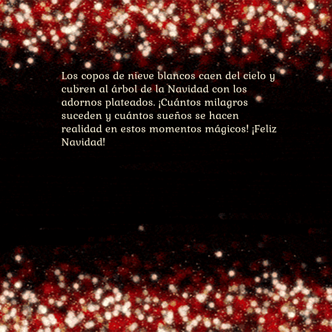 Postal animada intermitente negro-rojo Los copos de nieve blancos caen del cielo y cubren Postal animada intermitente negro-rojo