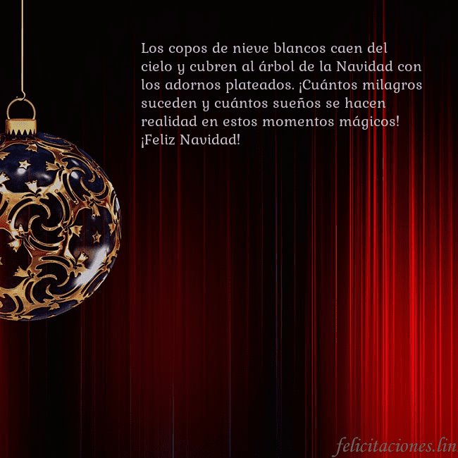 Tarjeta roja con un lujoso juguete de árbol de Navidad