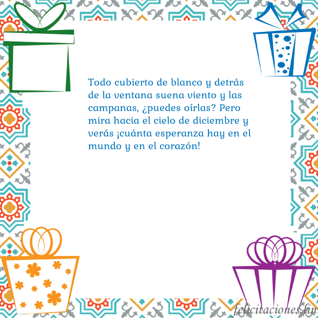 Tarjeta con regalos Todo cubierto de blanco y detrás de la ventana sue Tarjeta con regalos