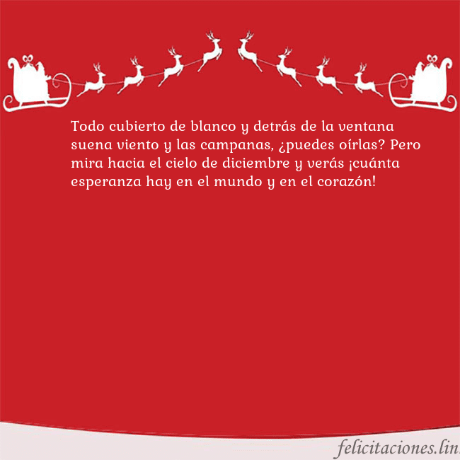Postal roja con ciervos Todo cubierto de blanco y detrás de la ventana sue Postal roja con ciervos