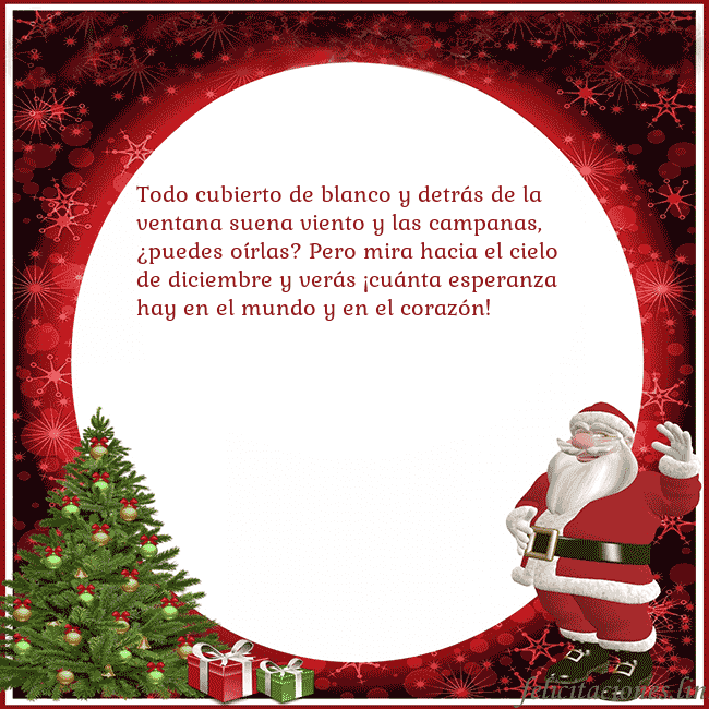 Tarjeta de felicitación con escarcha vieja y regalos Todo cubierto de blanco y detrás de la ventana sue Tarjeta de felicitación con escarcha vieja y regalos