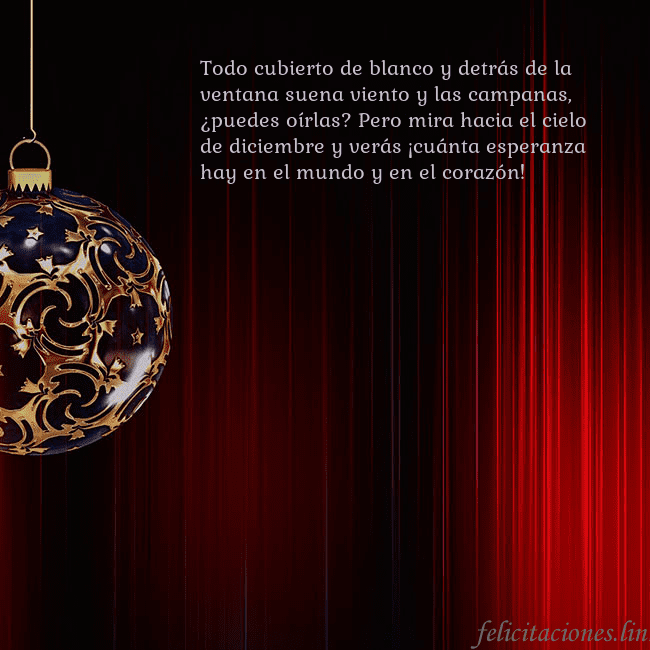 Tarjeta roja con un lujoso juguete de árbol de Navidad