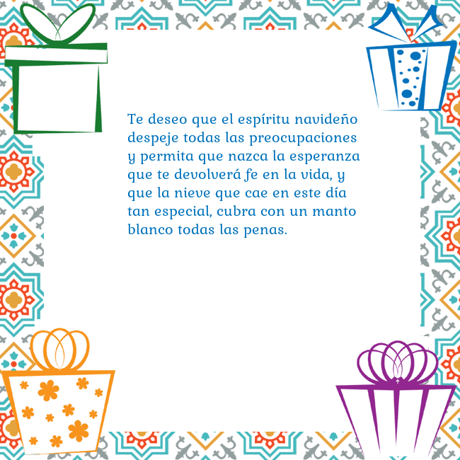 Tarjeta con regalos Te deseo que el espíritu navideño despeje todas la Tarjeta con regalos