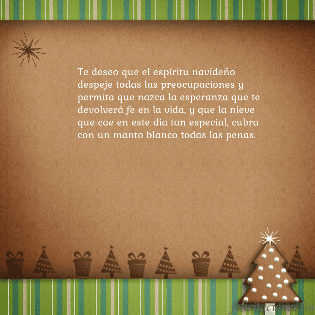 Tarjeta con un árbol de pan de jengibre Te deseo que el espíritu navideño despeje todas la Tarjeta con un árbol de pan de jengibre