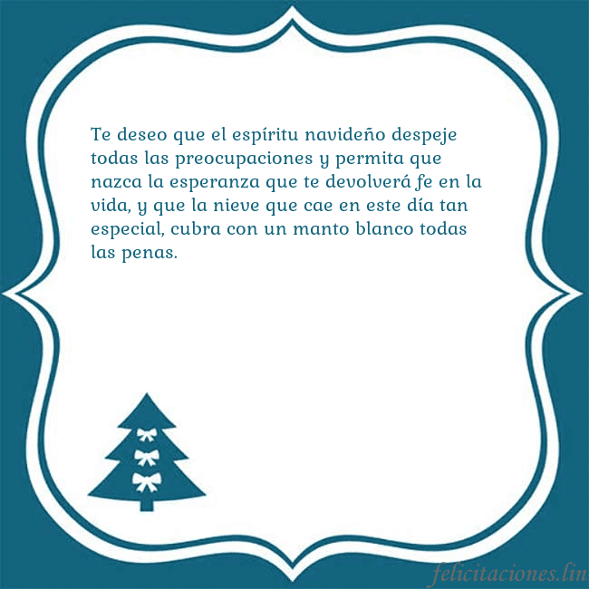 Tarjeta con un árbol de Navidad azul Te deseo que el espíritu navideño despeje todas la Tarjeta con un árbol de Navidad azul