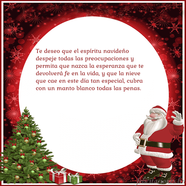 Tarjeta de felicitación con escarcha vieja y regalos Te deseo que el espíritu navideño despeje todas la Tarjeta de felicitación con escarcha vieja y regalos
